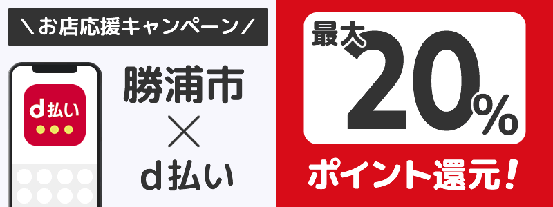 千葉県勝浦市でd払いキャンペーン終了【街のお店応援キャンペーン】