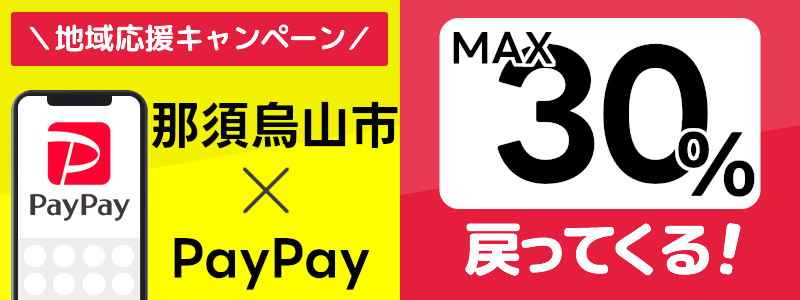 栃木県那須烏山市でPayPayキャンペーン終了【あなたのまちを応援プロジェクト】